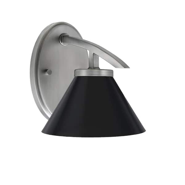 Unbranded Siena 1-Light Graphite Downlight Wall Sconce with Matte Black Metal Shade