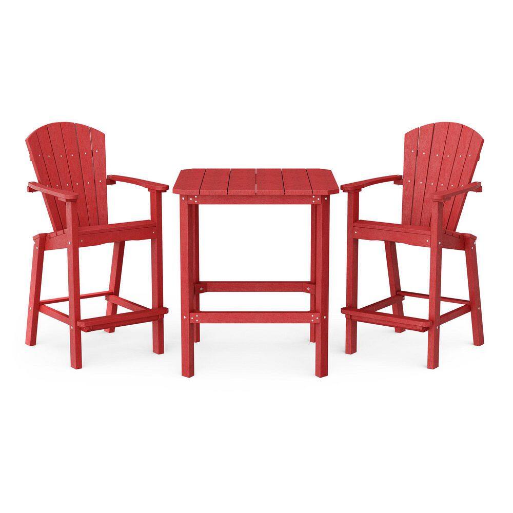 Classic 3-Piece Cardinal Red HDPE Plastic Outdoor Patio Bar Set price history on PriceWatchPro