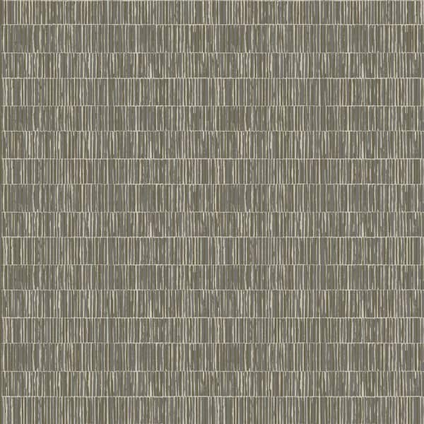 Unbranded Zen Collection Dark Grey Bamboo Screen Stripe Sheen Finish Non-Pasted Non-Woven Wallpaper Sample