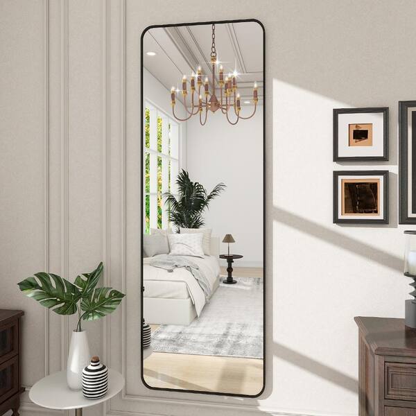 XRAMFY 20 in. W x 64 in. H Rectangular Black Aluminum Alloy Framed