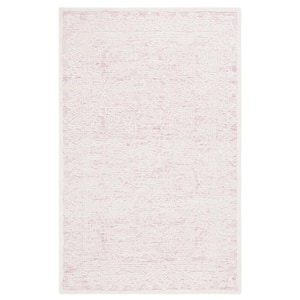 Ebony Pink/Ivory Doormat 3 ft. x 5 ft. Floral Area Rug