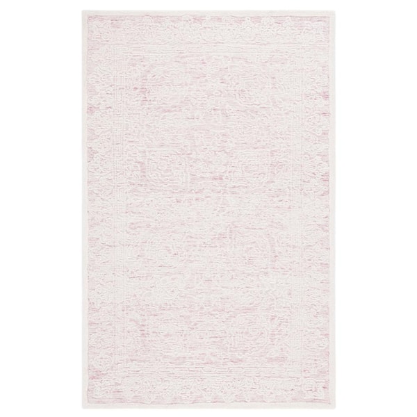 Ebony Pink/Ivory 8 ft. x 10 ft. Floral Area Rug