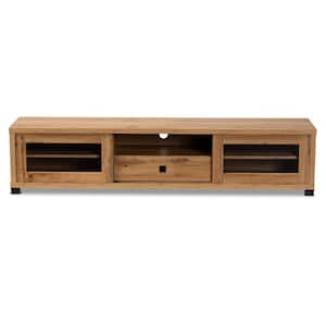 Beasley 70.87 in. Oak Brown and Black TV Stand Fits TV's up to 78 in.