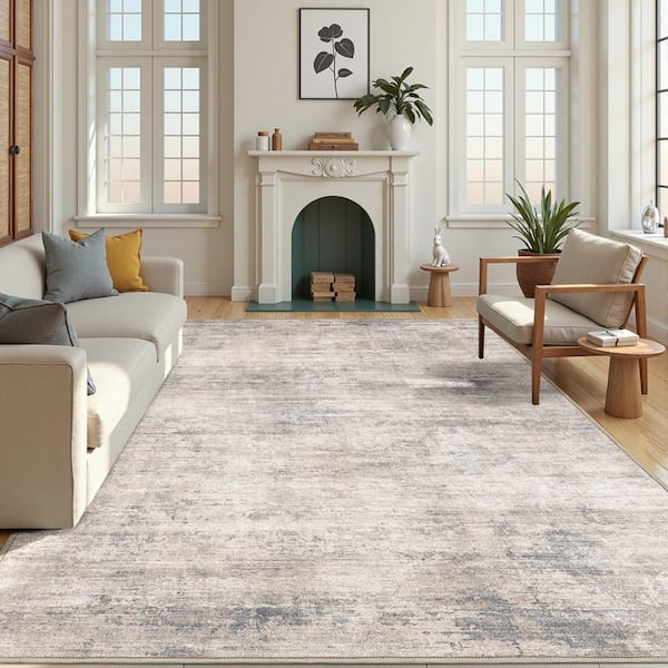Aurora Beige/Gray 8 ft. x 10 ft. Modern Abstract Area Rug