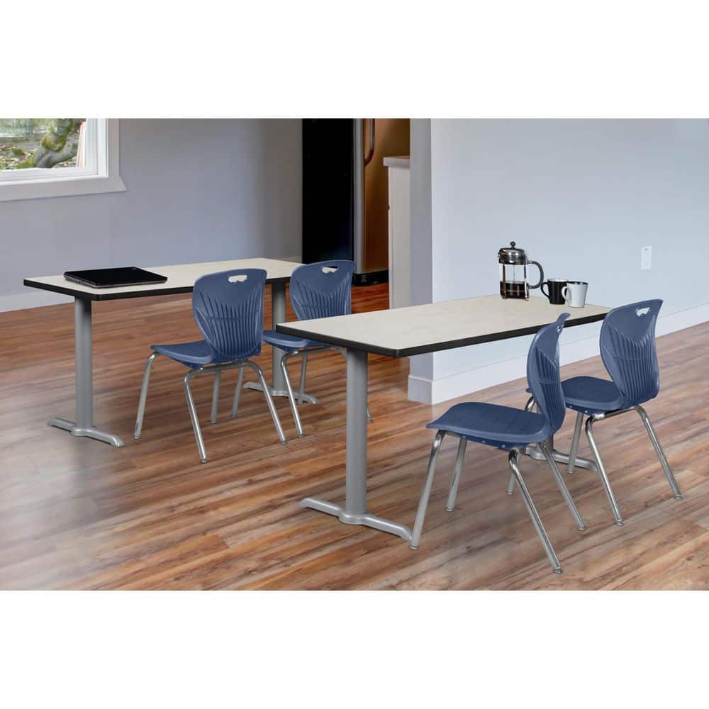Cain 66 in. x 24 in. Maple Training Table Desk with Grey Base