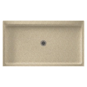 Swanstone 54 in. L x 34 in. W Alcove Shower Pan Base with Center Drain in Prairie