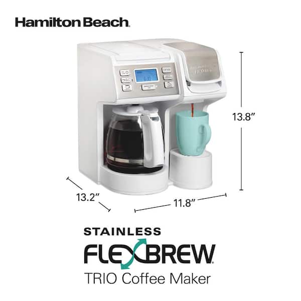 Hamilton Beach FlexBrew Trio 12- Cup White Drip Coffee Maker 49917