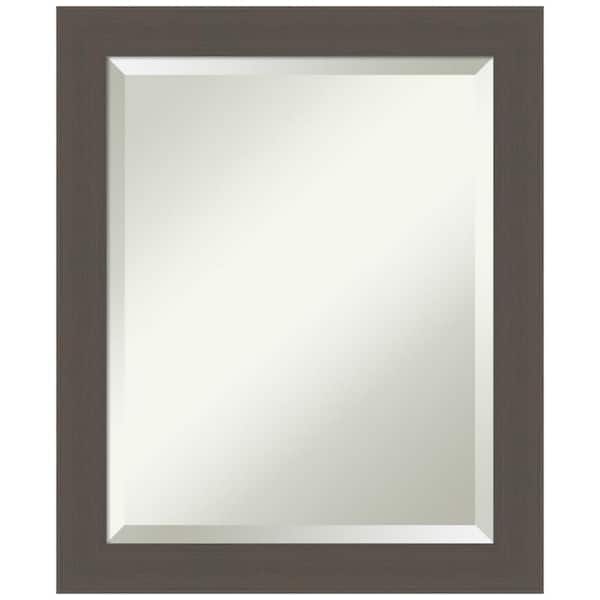 Amanti Art Brushed Pewter 19.5 in. H x 23.5 in. W Framed Wall Mirror