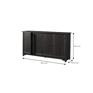 Bradstone 4 Door Charcoal Black Storage Console