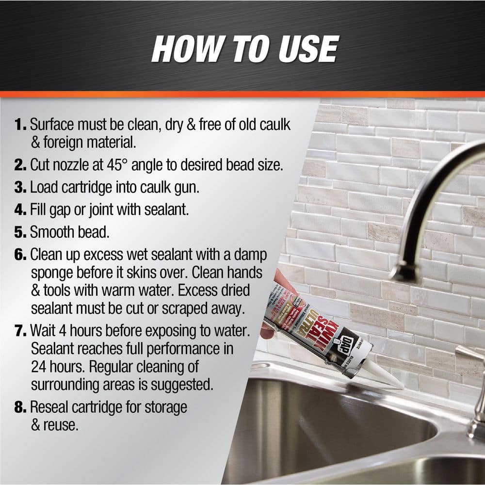 Kwik Seal Ultra 10.1 oz White Silicone Kitchen and Bath Sealant