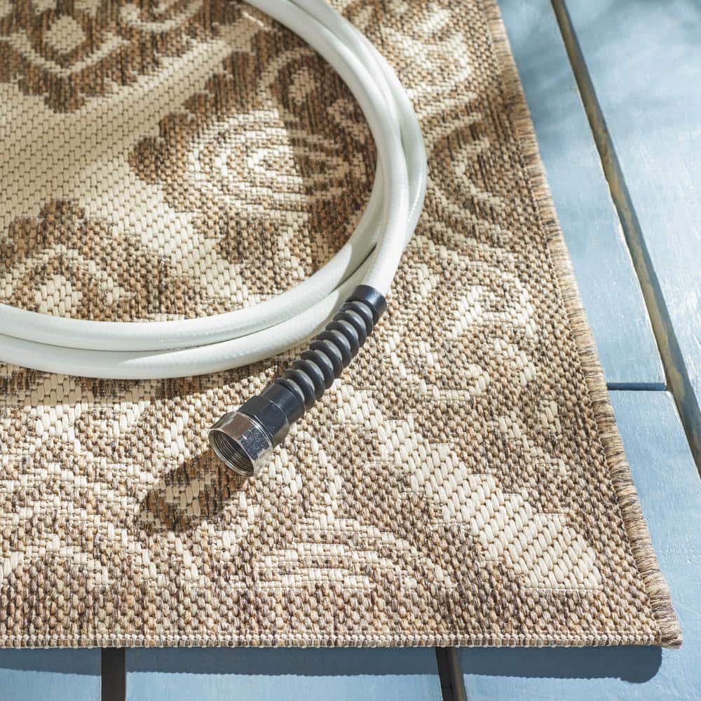Cream and Beige Non-slip Stain-resistant Indoor Outdoor Rug