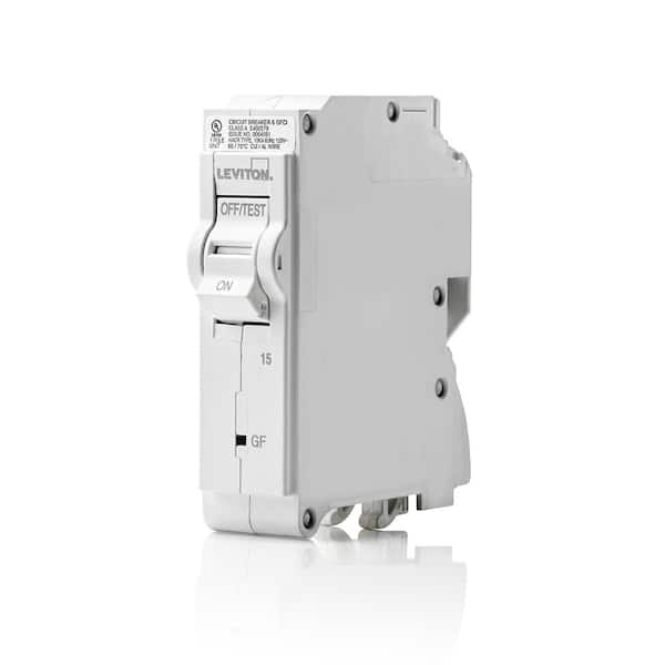 Leviton Branch Circuit Breaker, GFCI 1-Pole 15 Amp 120-Volt, Hydraulic Magnetic