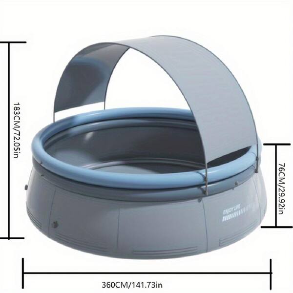 Tunearary 141.73 in. x 29.92 in. Outdoor Patio PVC Water