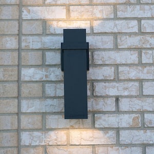 Lavage Aluminum 2-Light LED Black Rectangle Outdoor Wall Lantern