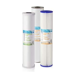 20 in. Whole House Sediment, Carbon and Iron Replacement Water Filter Set