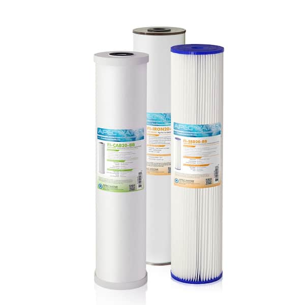 APEC Water Systems 20 in. Whole House Sediment, Carbon and Iron Replacement Water Filter Set