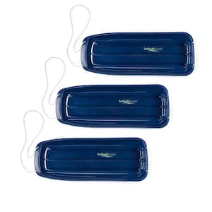 Kids 48 in. Plastic Snow Toboggan Sled with Pull Rope, Blue (3-Pack)