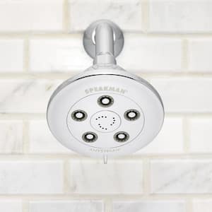 3-Spray 4.5 in. Single Wall Mount Fixed Adjustable Shower Head in Polished Chrome
