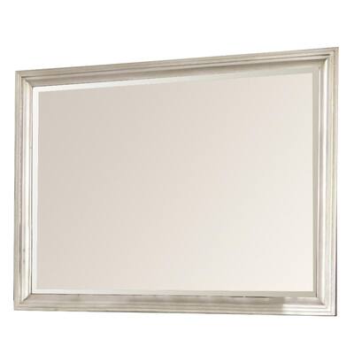 Medium Rectangle Silver Modern Mirror (33.5 in. H x 45 in. W)