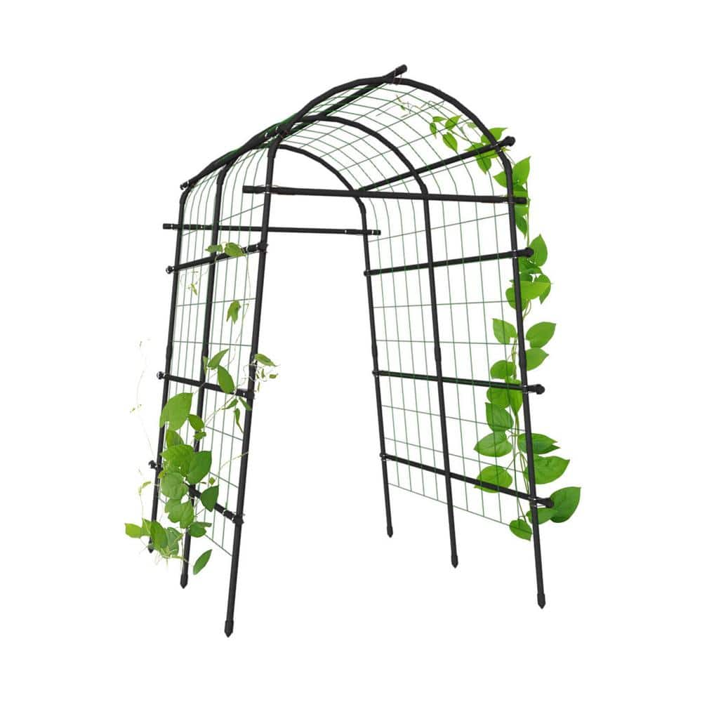 Garden Trellis 60x15in Freestanding Welded Steel Spiked Legs Easy Staking  Garden