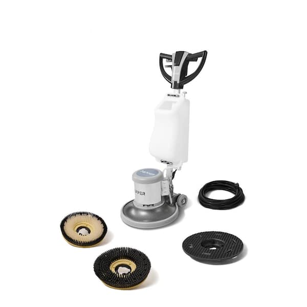 DAPPER SUPPLY Commercial Corded Carpet and Hard Floor Buffer Cleaner Machine 17 in. in Grey with Solution Tank, 2-Brushes