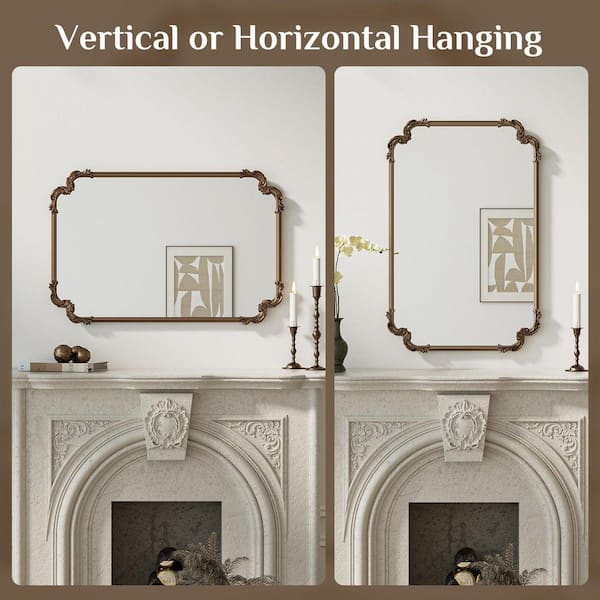 KeonJinn 22 in. H x 30 in. W Framed Rectangular Vintage Mirror