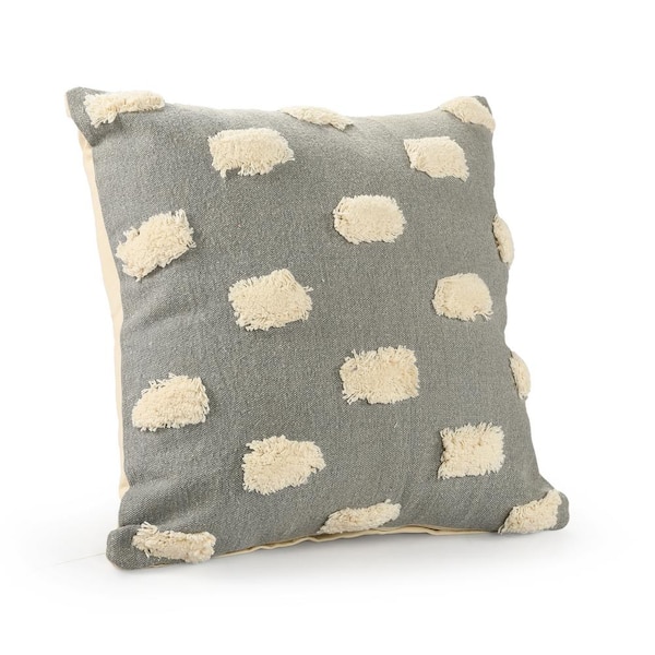 LR Home Aspen 20-in x 20-in Gray Cotton Indoor Decorative Pillow Polyester | PILLO07849MCH1818