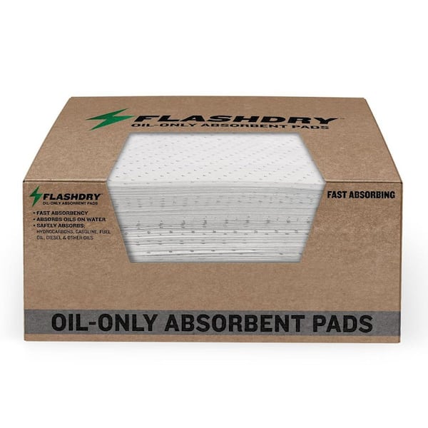 17.5" x 13.5" Oil Spill Absorber Pads-Tear-Resistant, High Absorbency Mats for Automotive and Marine Use, 100-Pack