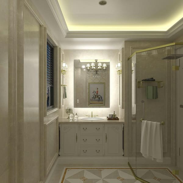 24 in. W x 32 in. H Rectangular Frameless Super Bright Backlited LED Anti-Fog Tempered Glass Wall Bathroom Vanity Mirror