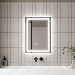 20 in. W x 28 in. H LED Rectangular Glass Frameless Anti-Fog Wall Mounted Bathroom Vanity Mirror in White