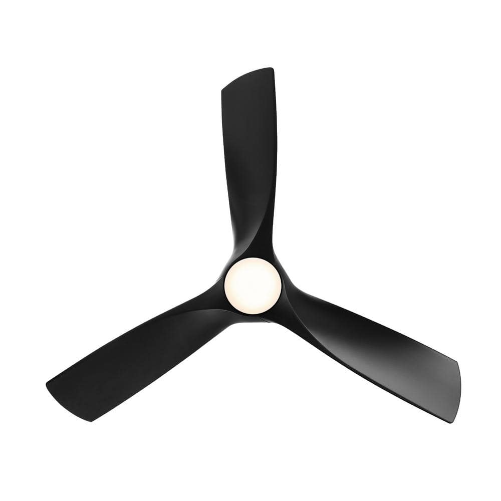 Zephyr Matte Black 52" Smart Ceiling Fan with LED Light and Remote