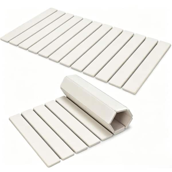 Extra Large Stone Dish Drying Mat, Beige Collapsible Quick Dry Diatomaceous Earth Mat (28 in. L x 16 in. W)