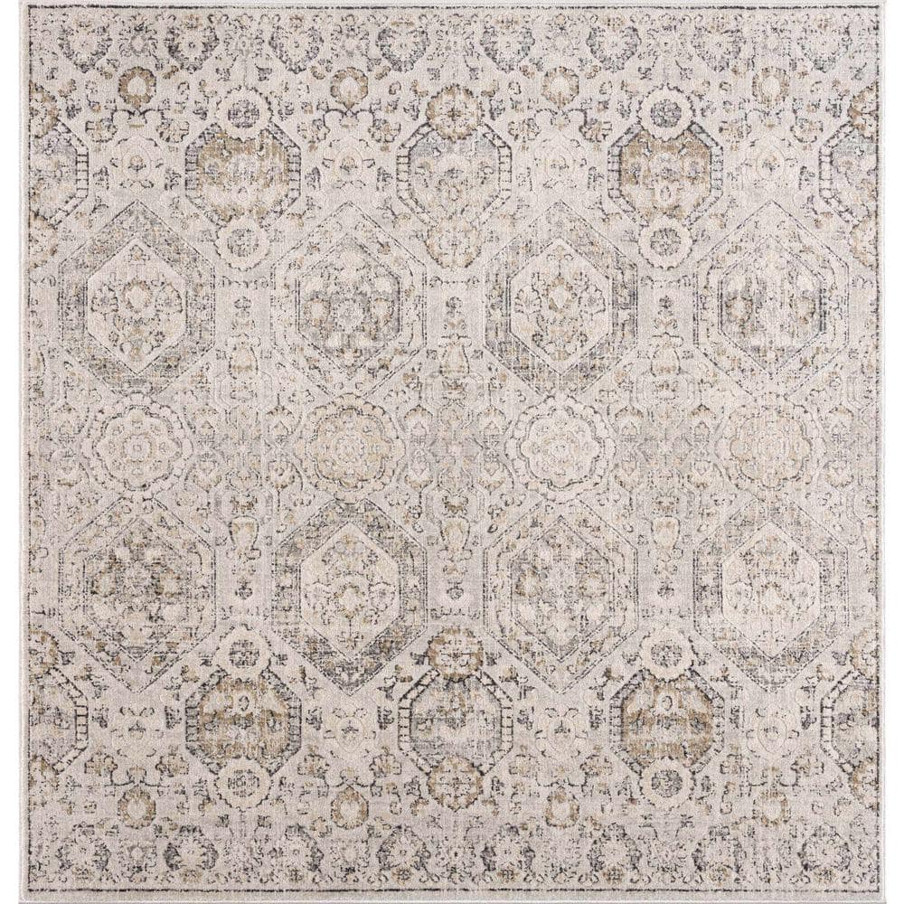 Parkerfield Stain-Resistant Black Synthetic 2' x 2'11" Area Rug