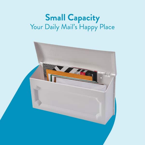 Architectural Mailboxes Windsor White, Small, Plastic, Wall Mount Mailbox - image 4