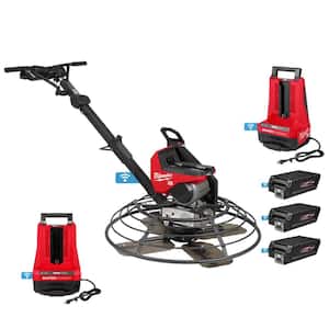 MX FUEL Lithium-Ion Cordless 36 in. Edging Power Trowel Kit with (3) HD 12.0 Batteries and (2) Super Chargers