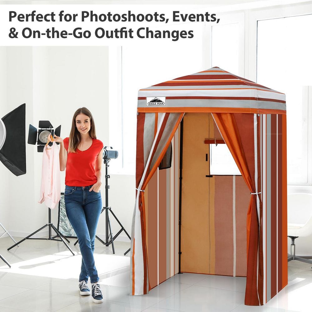 4 ft. x 4 ft. Pop Up Privacy Tent Foldable Outdoor Portable Dressing Changing Room Shelter, Red Stripe price history on PriceWatchPro