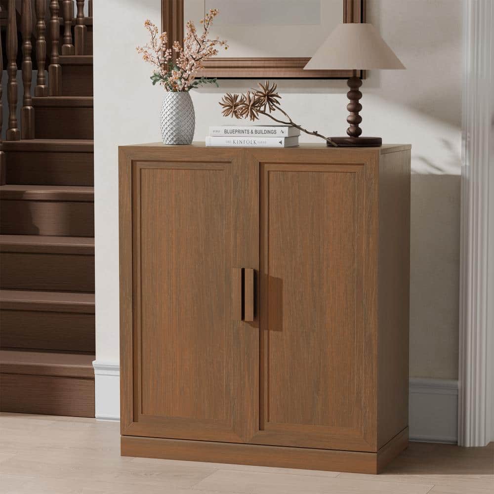 Light Walnut Wood Grain 36 in. H Storage Cabinet with Adjustable Shelves and Closed Double Storage Doors price history on PriceWatchPro