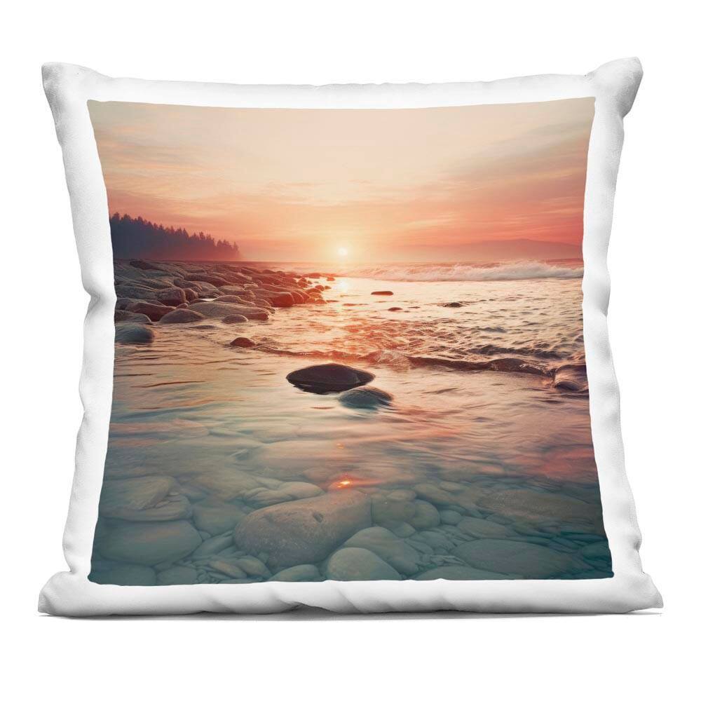 Sunset Over Sea Melodies Orange Print Zipper Polyester 18 in. x 18 in. Throw Pillow price history on PriceWatchPro