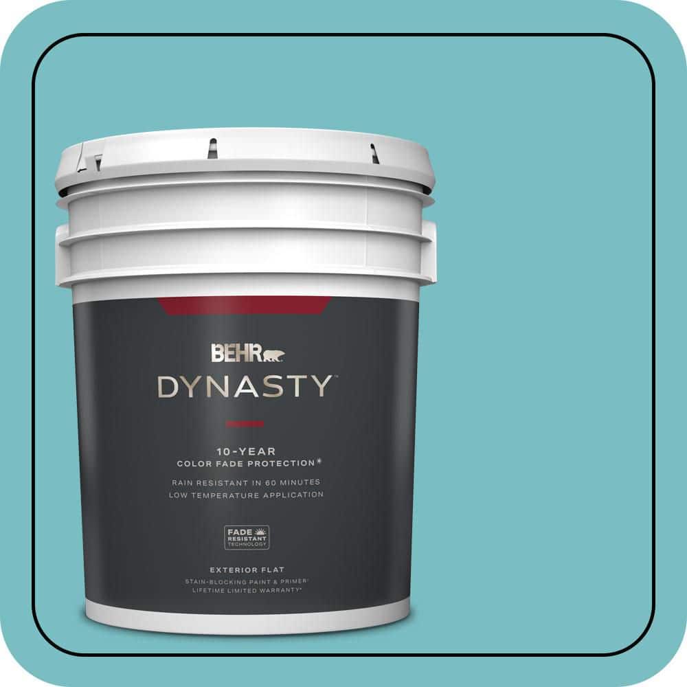 5 gal. #M460-4 Pure Turquoise Flat Exterior Stain-Blocking Paint & Primer price history on PriceWatchPro
