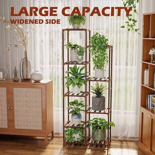 Wooden Corner Plant Rack for Living Room, Balcony and Garden (9