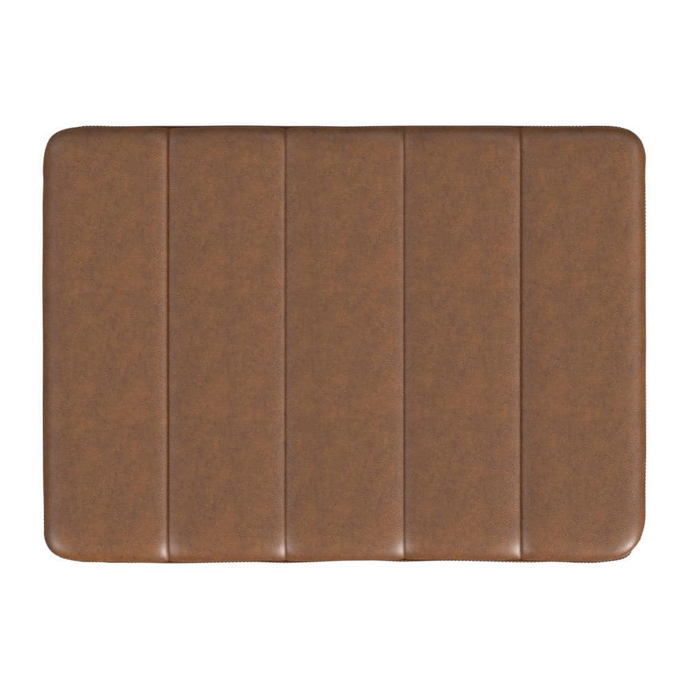 HomePop Homepop Theodore Small Ottoman - Faux Leather