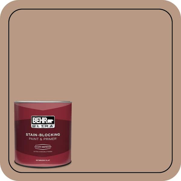 BEHR ULTRA 1 qt. #250F-4 Stone Brown Extra Durable Flat Interior Paint & Primer