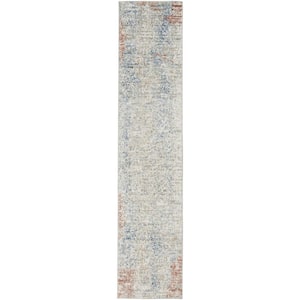Ivory 2 ft. x 8 ft. Abstract Area Rug