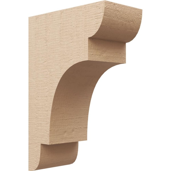 Ekena Millwork Classic Series 2 8 in. x 16 in. x 24 in. New Brighton Rough Cedar Woodgrain Timberthane Polyurethane Corbel, Primed Tan