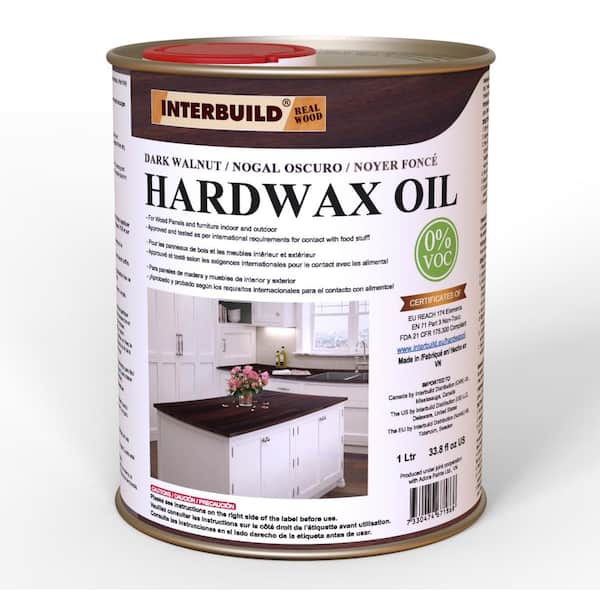 INTERBUILD REAL WOOD worktop Oil 0% VOC 250ml Dark Walnut Hardwax