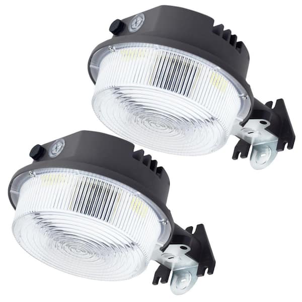 KOAOEIRS 150-Watt Equivalence Bronze 4000 Lumens Integrated LED Flood Light-5000K Area Light with Dusk to Dawn Sensor (2-Pieces)