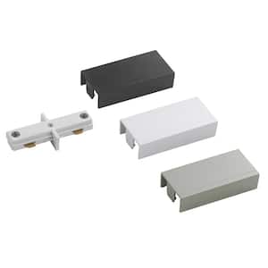 2400-Watt Single Circuit Linear Track Lighting Connector Track to Track Coupler with White, Black Brushed Nickel Covers