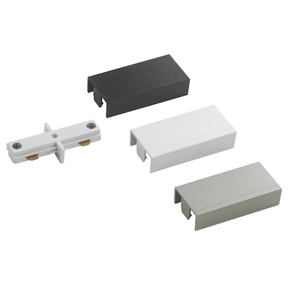 Hampton Bay 2400-Watt Linear Track to Track Coupler with White, Black and Brushed Nickel Cover