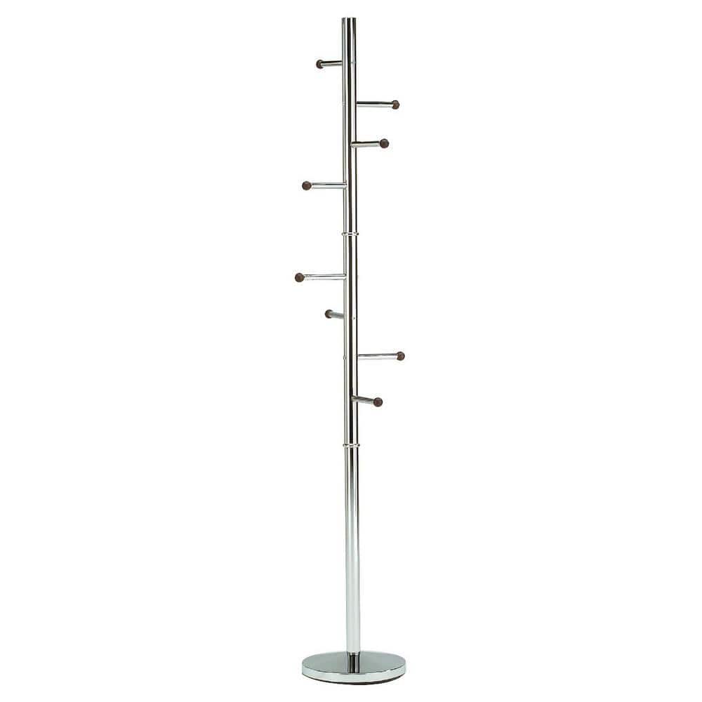 Signature Home Finish Chrome Material Metal Hat Coat Rack with 8