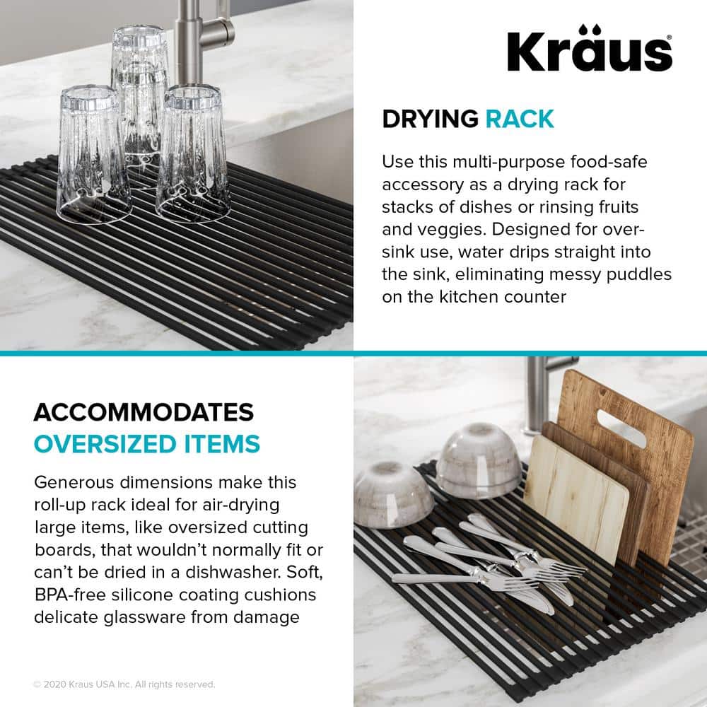 20.5-inch Gray Stainless Steel Foldable Over-Sink Dish Drying Rack